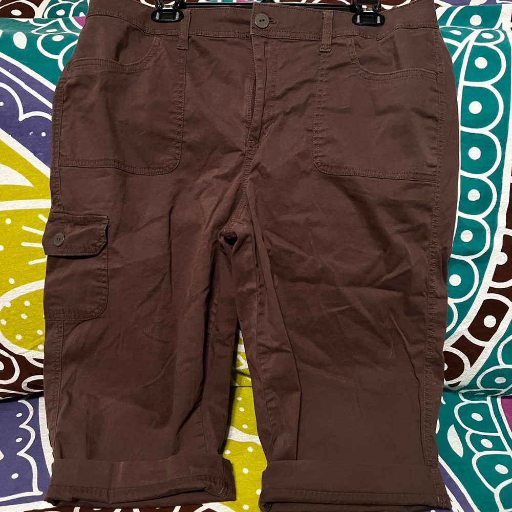 Gloria Vanderbilt Brown Cargo Shorts